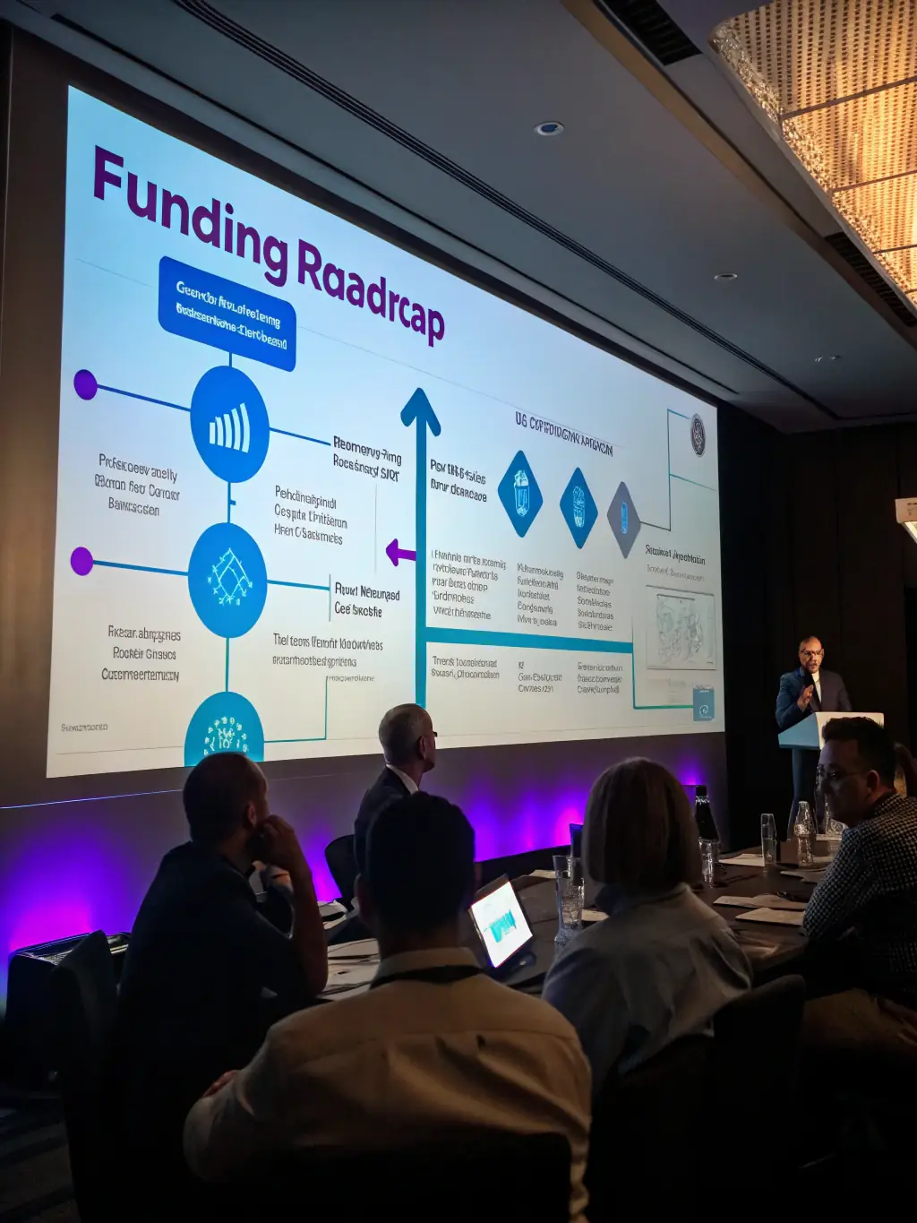 A visual representation of a funding roadmap, illustrating the steps involved in securing business funding.